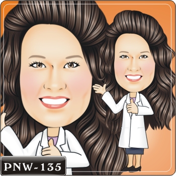 女生人像Q版漫畫PNW-135 醫生Q版畫